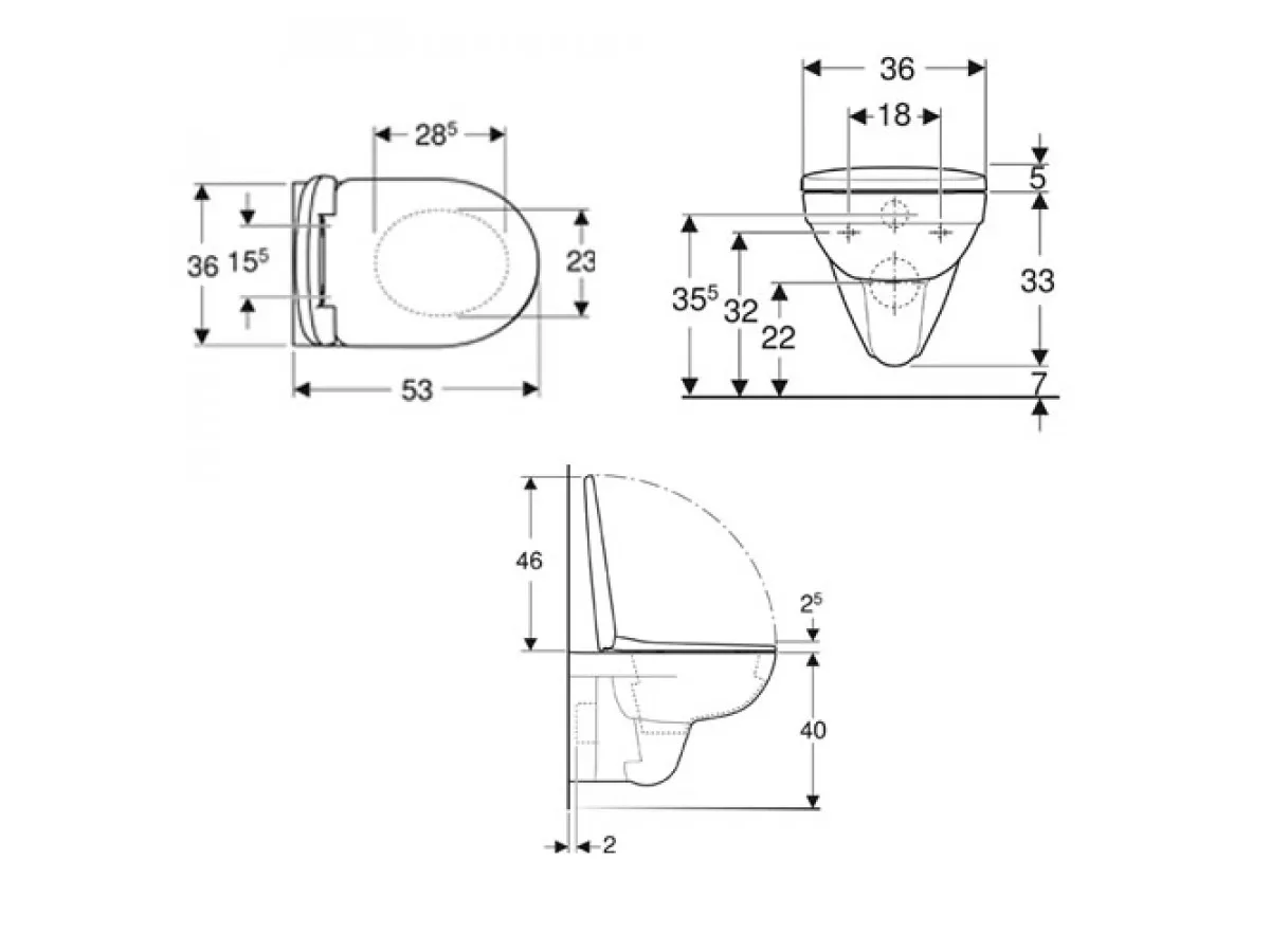 Geberit SELNOVA501.752.00.2 set konzolna wc šolja 500.260.01.1  vidljivo kačenje  sa običnom daskom 