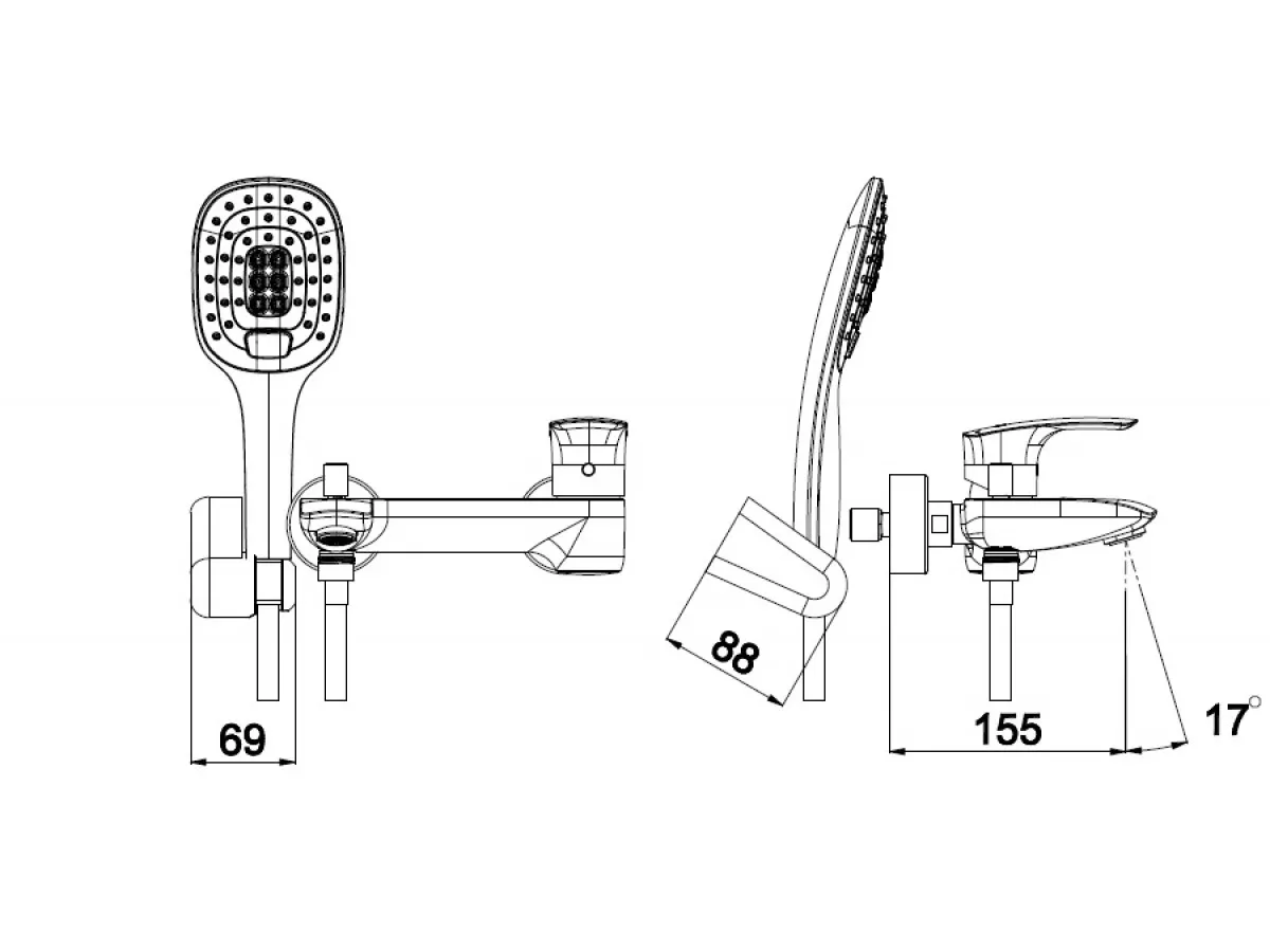 Herz Elite Baterija Za Kadu E30 Sa Tus Rucicom I Crevom 00374 