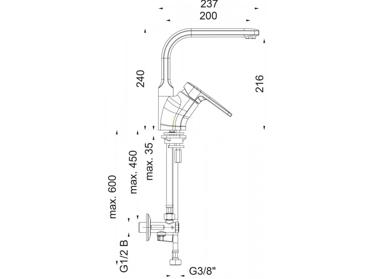 Herz Infinity Baterija Za Sudoperu I21 Sa Tri Cevi I Ugaonim Ventilima 01171 