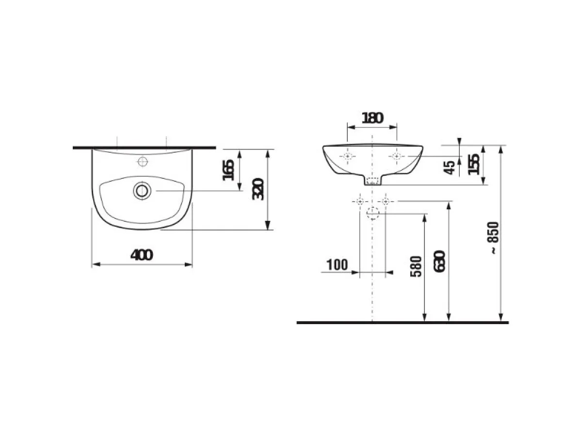 Jika Lavabo ZETA 40cm 8153930001041 