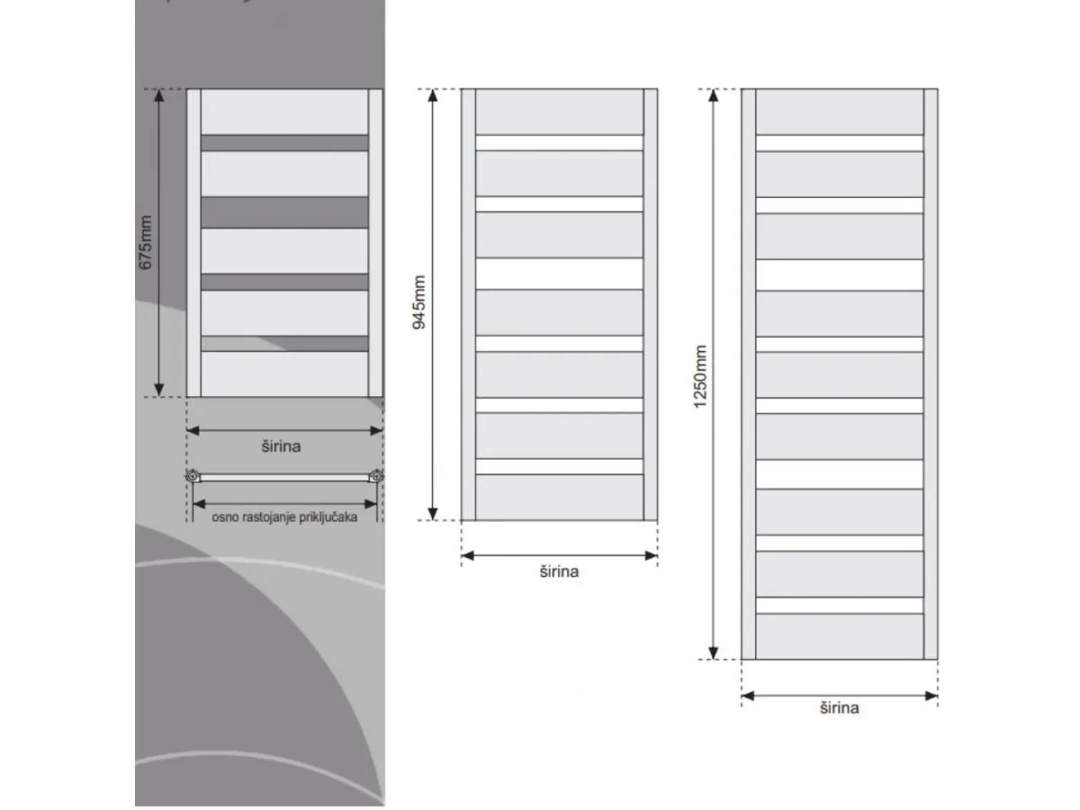 CINI RADIJATOR ELEGANT BELI 945x430cm EL 7/40 551W 