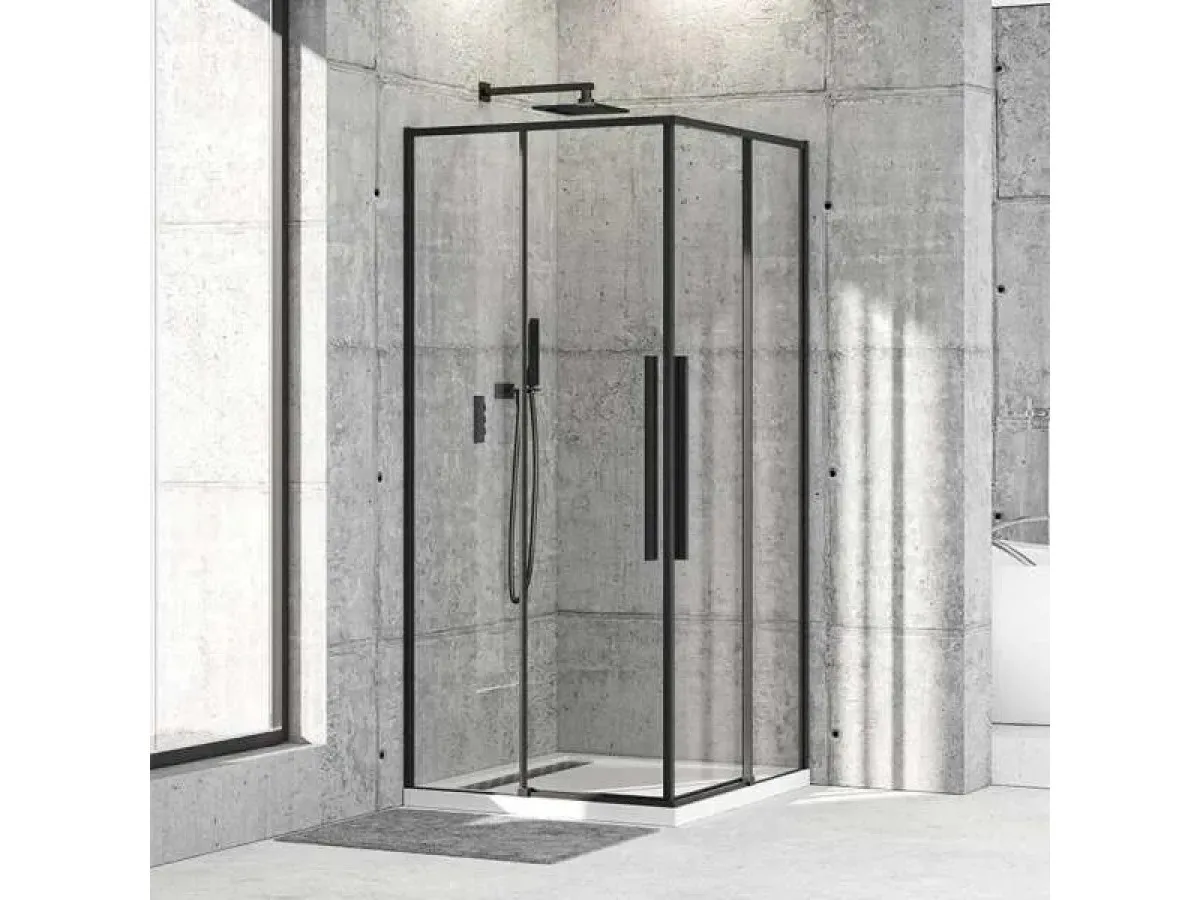DIP TUS KABINA CRNA BR6631CA-90 90x90cm visina 1950mm ,providno staklo 6mm 