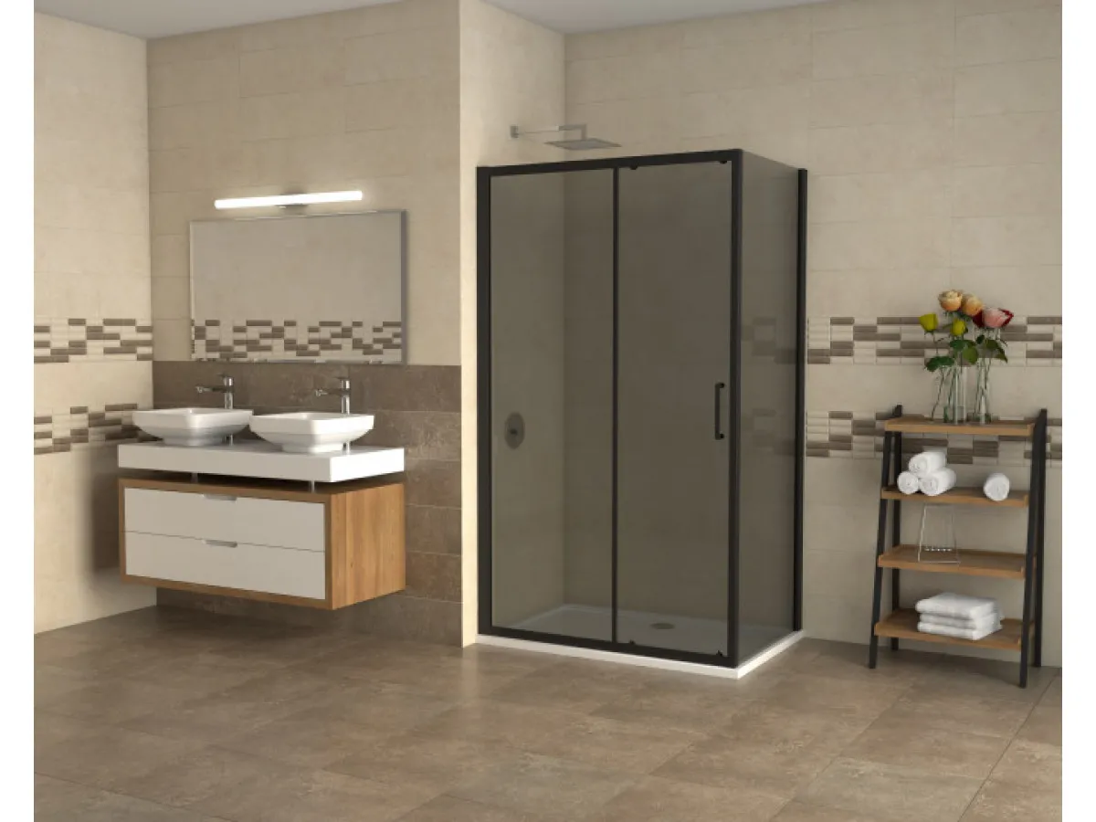 Concept tus kabina atlas black 120x90x195cm 6mm providno staklo C-02-B4120/B4090 