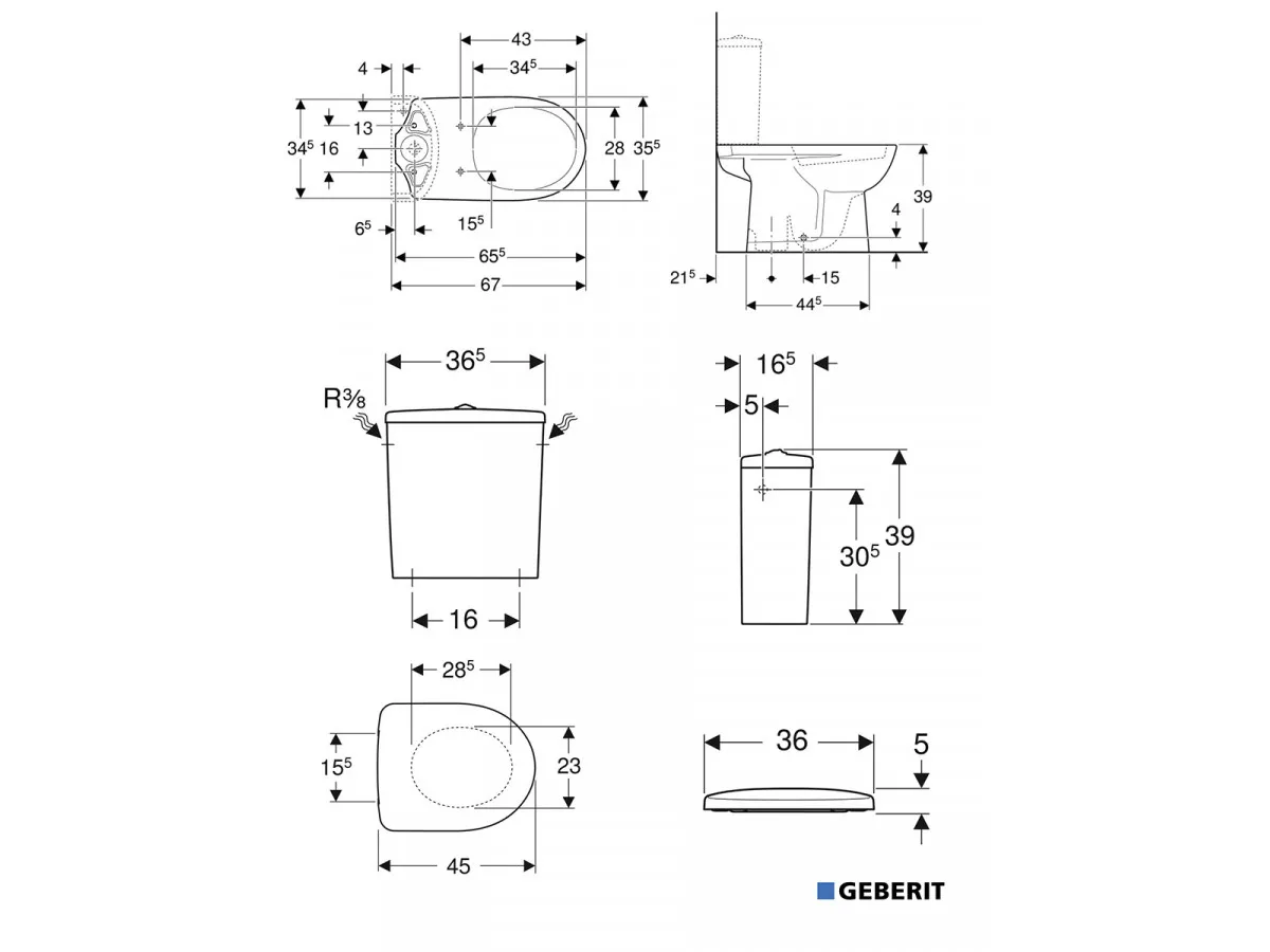 Geberit Selnova monoblok baltik sa wc daskom 