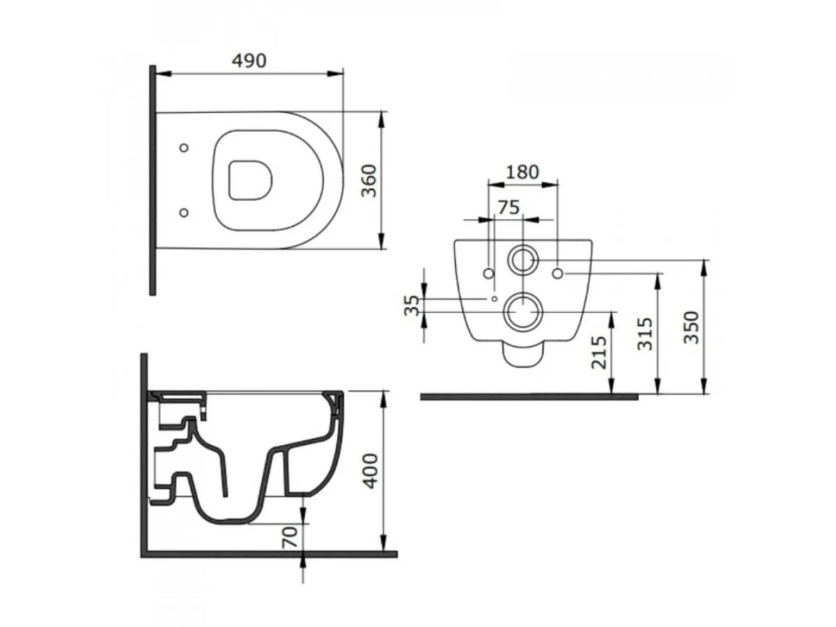BOCCHI V-TONDO RIMLESS KONZOLNA SOLJA SA DASKOM MAT PLAVA 1417-029-0129 