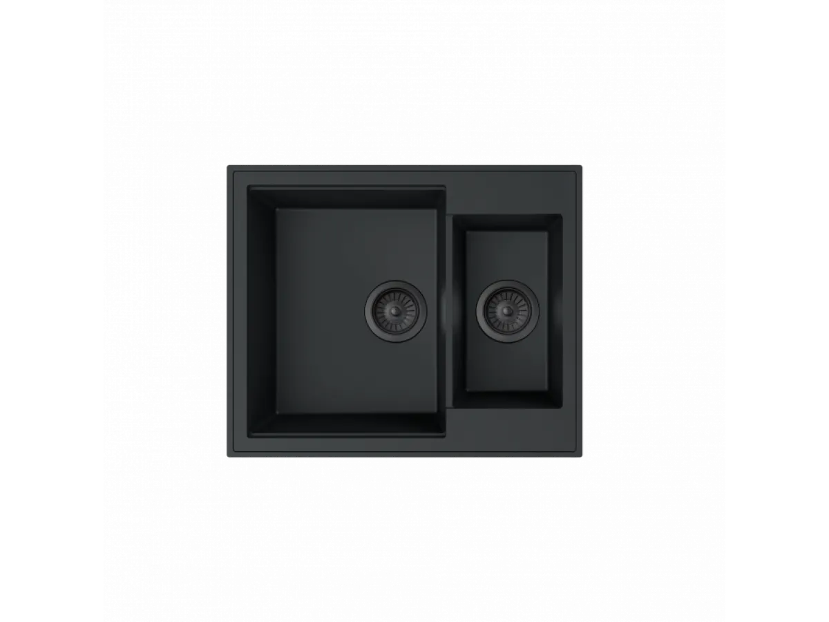 Milo Granitna sudopera MILO RETTO 61x50 Lava stone sa sifonom dupla RET.L.5KBO 