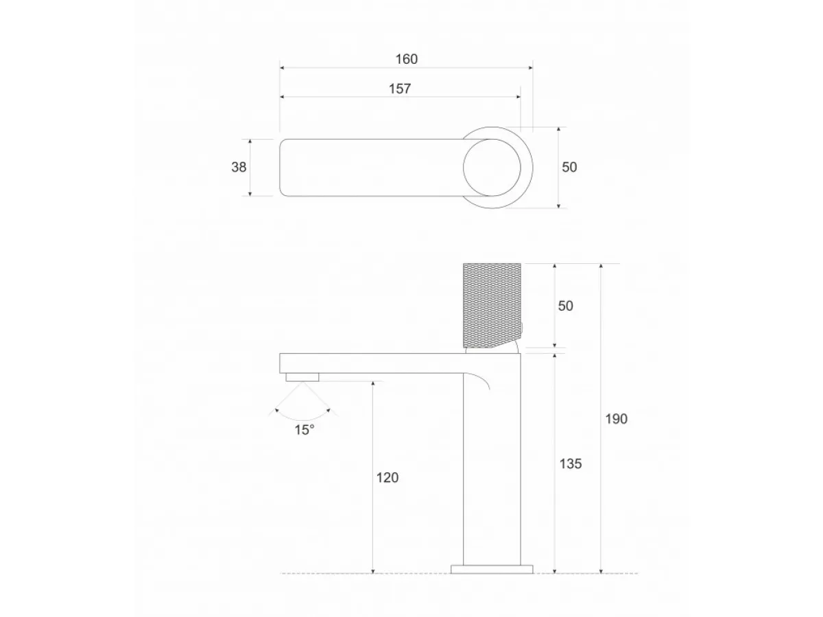 Cop Baterija za lavabo COPEN NOOK GRIP mat crna / bruseno zlato C-01-102MB/BTG 