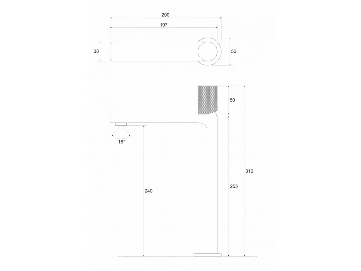 Cop Baterija za lavabo visoka COPEN NOOK GRIP mrt crna / bruseno zlato C-01-103MB/BTG 
