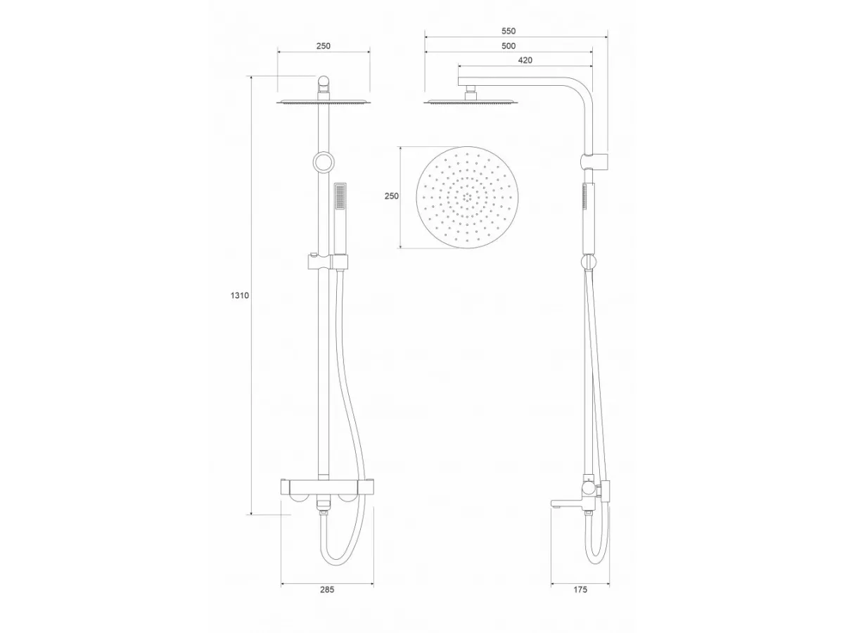 Cop Baterija i usponski tus sa izlivom COPEN NOOK mat crna okrugli set C-01-110MB 