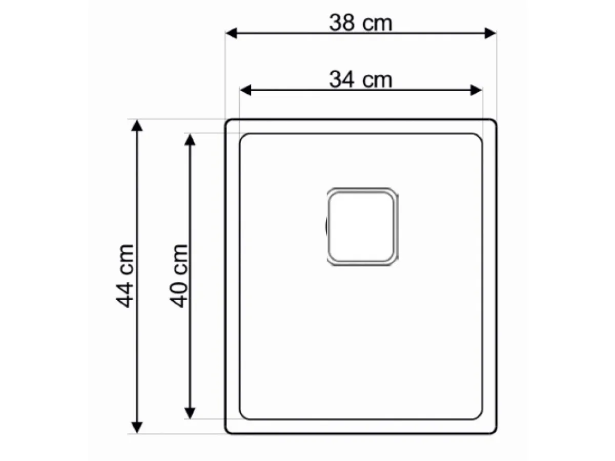 Lav sudopera AS 353   380x440x200 mm  / 1mm  sa sifonom 