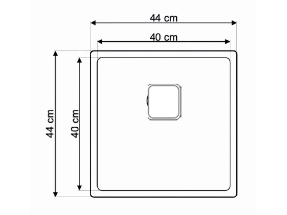 Lav sudopera AS 354   440x440x200 mm  / 1mm  sa sifonom 
