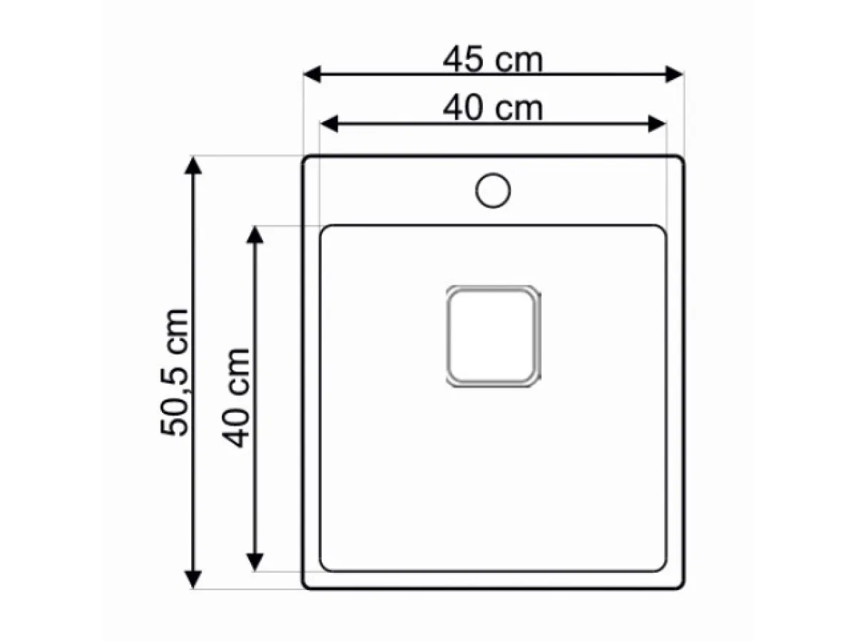 Lav sudopera AS 381   450x505x200 mm  / 1mm  sa sifonom 