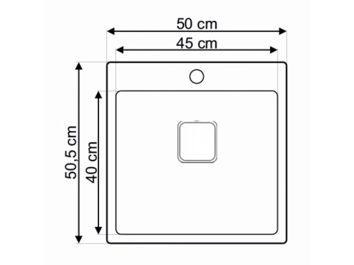 Lav sudopera AS 382   500x505x200 mm  / 1mm  sa sifonom 