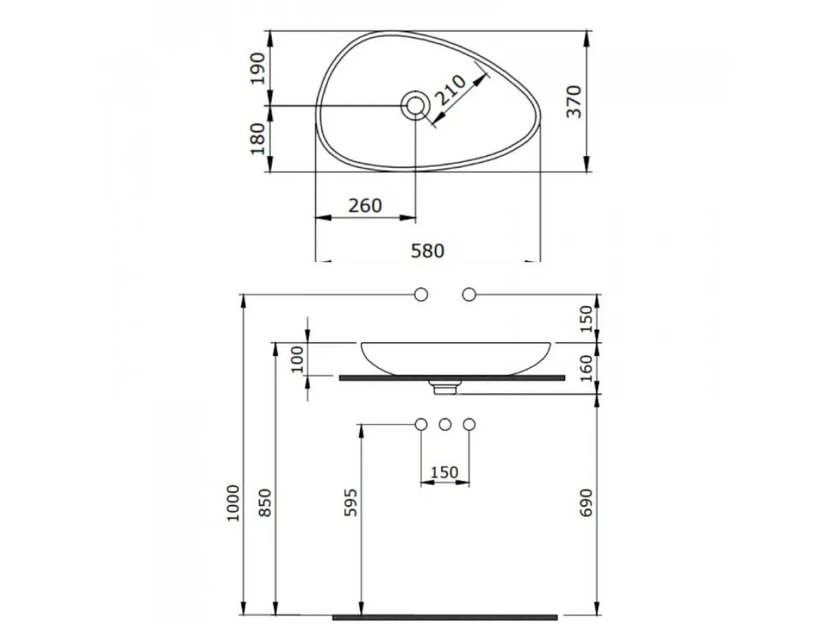 BOCCHI ETNA LAVABO 58 CM - BRONZE  MAT 1114-070-0125 