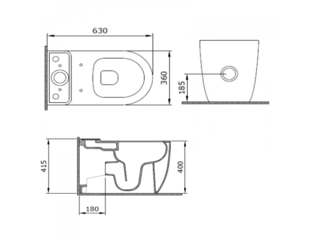 BOCCHI MONOBLOK VENEZIA BTW 1529-004-0129 + 1465-004-0120 CRNI MAT 