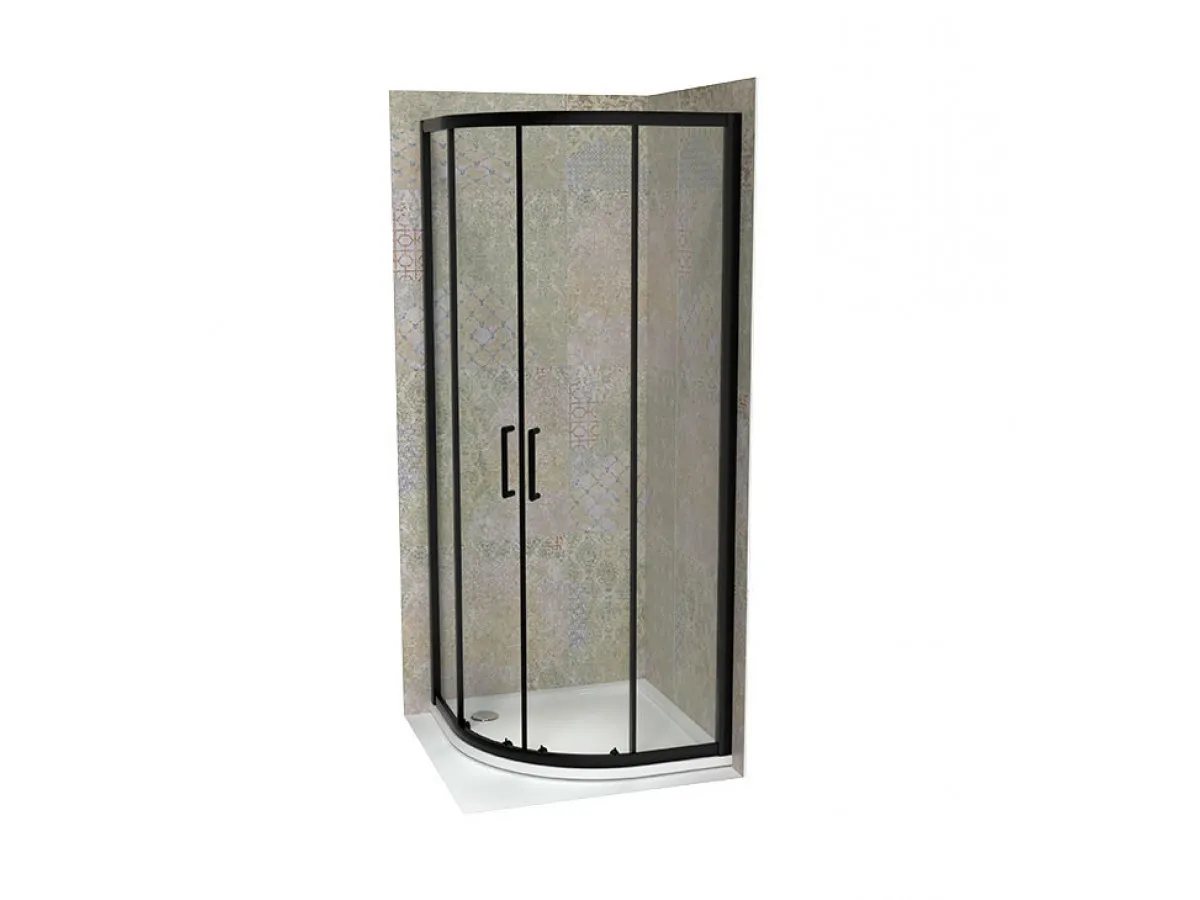 COPEN Tus kabina  ATLAS PRO R900x1950 matt black, staklo 6mm providno C-02-B43R900 