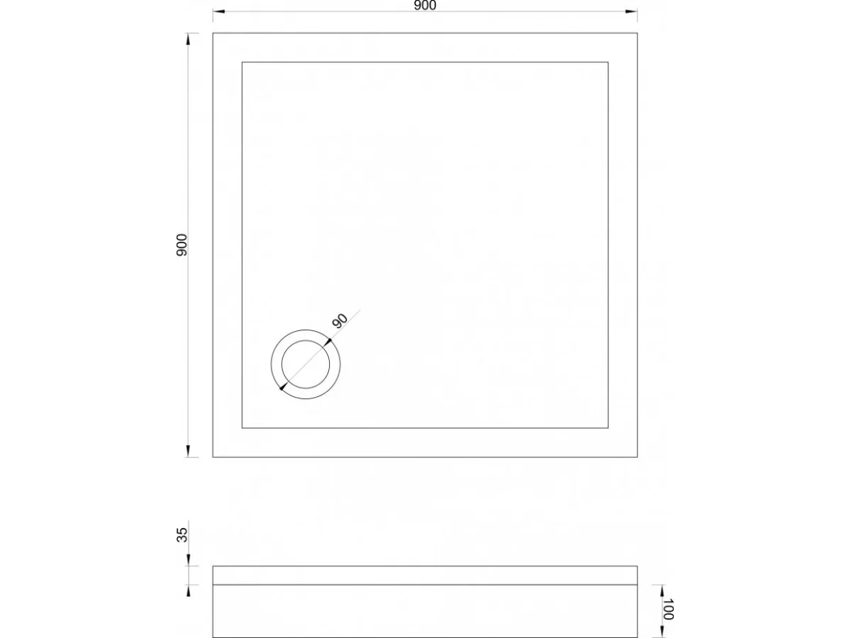 Copen tus kada 900x900 sa oplatom I nogicama solilux 