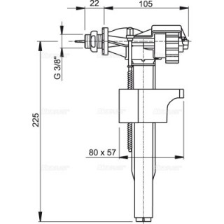 ALCA PLOVAK HORIZONTALNI 3/8 MS navoj (A16 3/8) 