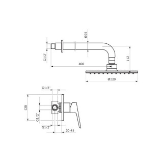 Stolz Uzidna Baterija Sa Zidnim Tusem D.220Mm 131101 