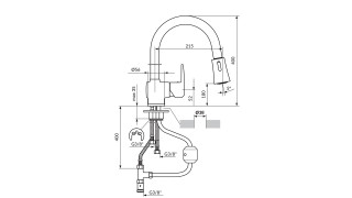 Rosan Cubo Baterija Sa Izvlacnim Tusem 3Cv Jc38503 