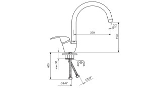 Rosan King Baterija Za Sudoperu Sa 2 Cevi J382201 