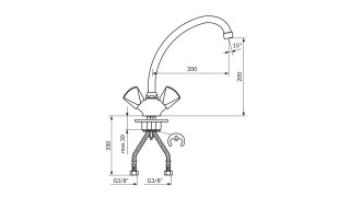 Rosan Klasik Baterija Za Lavabo Izliv 200 K23020 