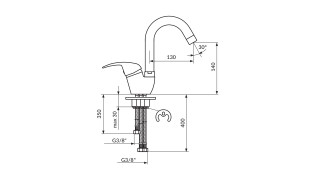 Rosan King Baterija Za Sudoperu Sa 3 Cevi J382213 