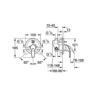 GROHE EUROSMART UGRADNA SLAVINA ZA KADU 33305001 