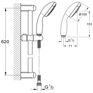 GROHE KLIZNA SIPKA SET ZA TUS 27794000 