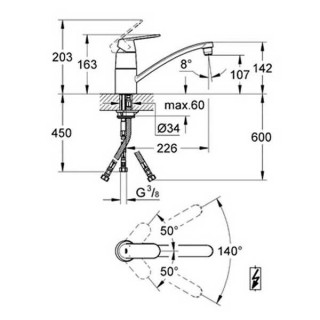 GROHE EUROSMART COSMO SUDOPERA 3CV 31179000 