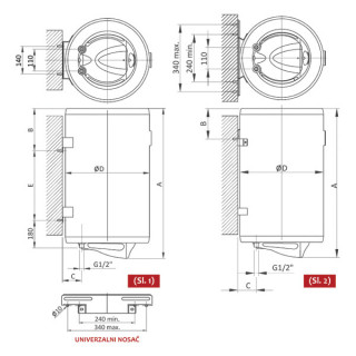 ELIT BOJLER TALAS M 80L - PROHROM (995x420mm/2000W) 