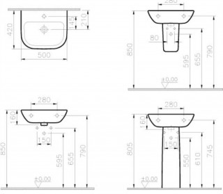 VITRA LAVABO S20 50CM 5501L003-0001 