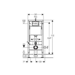 GEBERIT UGRADNI VODOKOTLIC BASIC+TASTER MAT-HROM DELTA 21 ZA KON.WC SOLJU 458.112.46.1 