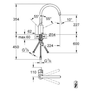 GROHE EUROSMART COSMOPOLITAN SUDOPERA 3CV 31180000 