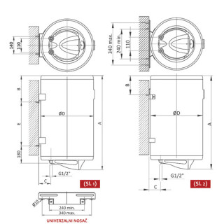 ELIT BOJLER TALAS XX 100L - PROHROM (860x500mm/2000W) 