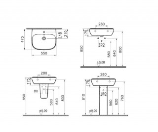 VITRA LAVABO ZENTRUM 60CM BEZ STUBA 5633L003-0001 