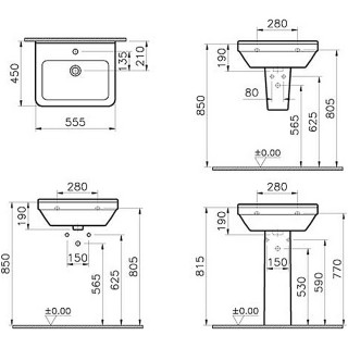 VITRA LAVABO S50 55X37 COMPACT 5341L003-0001 