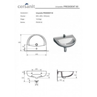 CERSANIT BJANKA LAVABO 60 