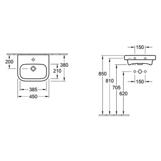 VB ARCHITECTURA LAVABO  ŠVB 43734501Ć 450x380mm 