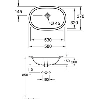 VB O NOVO LAVABO PODGRADNI  ŠVB 41625001Ć 530x320 