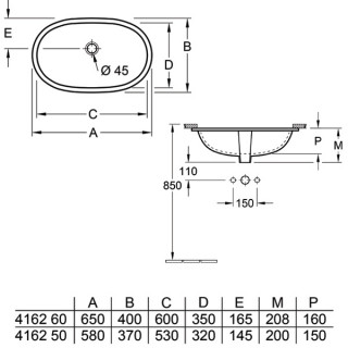 VB O NOVO LAVABO PODGRADNI  ŠVB 41626001Ć 600x350 