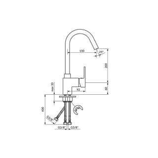 Rosan Quadro Baterija Za Sudoperu Sa 3 Cevi Jq38103 