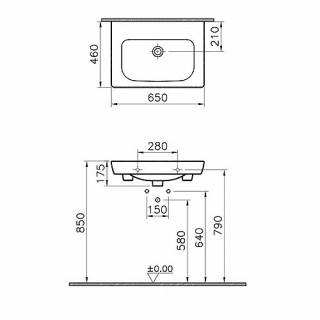 VITRA LAVABO S20 65X45 5522B003-0001 