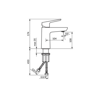 Stolz Crna Baterija Za Lavabo 130101B 