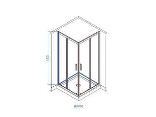 LINNI TUS KABINA 80x80 CLASIC bala/mat 4mm 