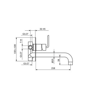 Rosan One Uzidna Baterija Za Lavabo Sa Izlivom 23Mm Jo31402 