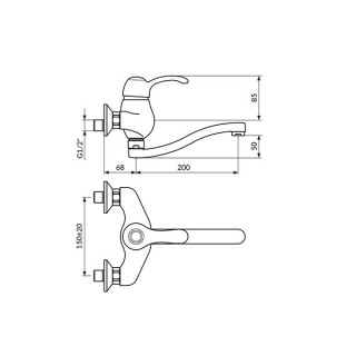 Rosan Jaffar Baterija Za Sudoperu - Lavabo Izliv 200Mm - S Jf3212S 