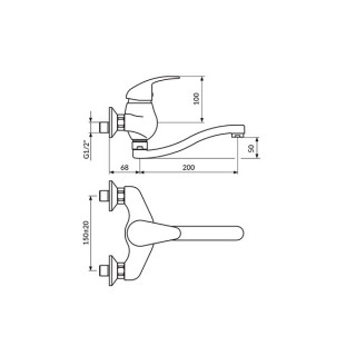 Rosan Nexus Zidna Baterija Za Lavabo - Lekarska 200Mm Jn3212S 