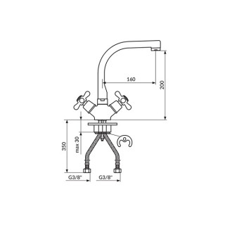 Rosan Nostalgija Baterija Za Sudoperu Sa Pokretnim Lavabo Izliv 180Mm N23101 