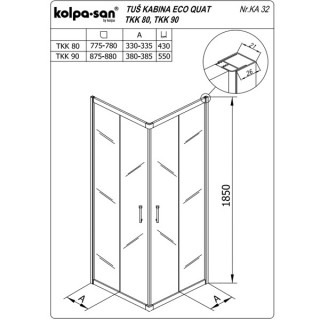 KOLPA ECO QUAT TKK 80/K SILVER 5 mm SILVER/PROVIDNO h=185 - 538550 